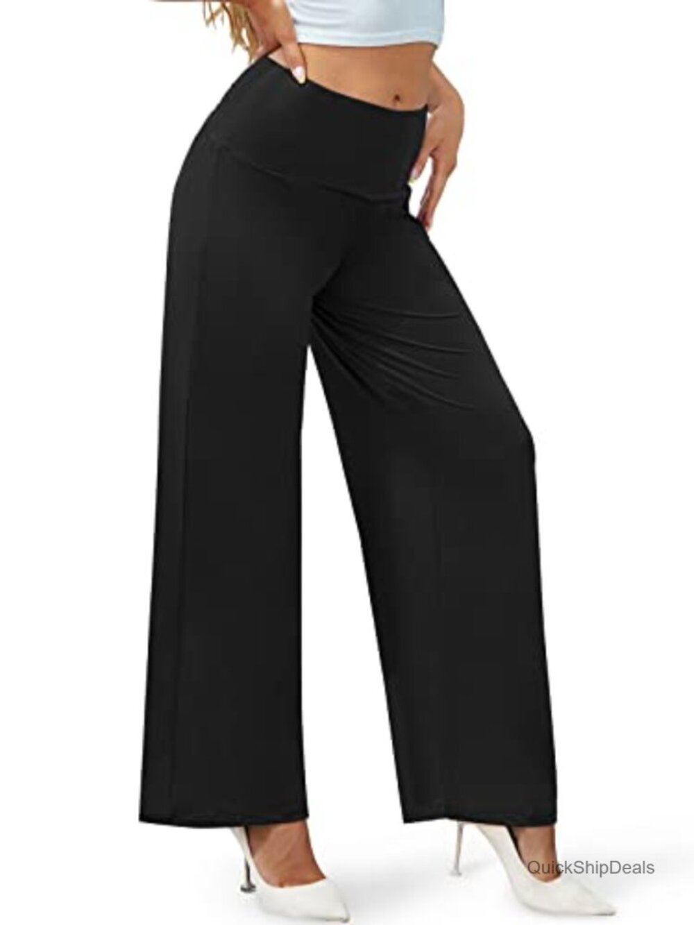 Stretchy Wide Leg Palazzo Lounge Pants High Waist Comfy Casual - Picture 2 of 7